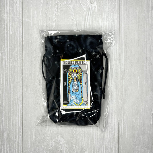 Miniature Rider-Waite® Tarot & Galactic Drawstring Bag