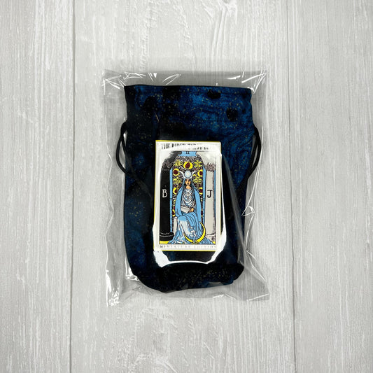 Miniature Rider-Waite® Tarot & Blue Celestial Drawstring Bag