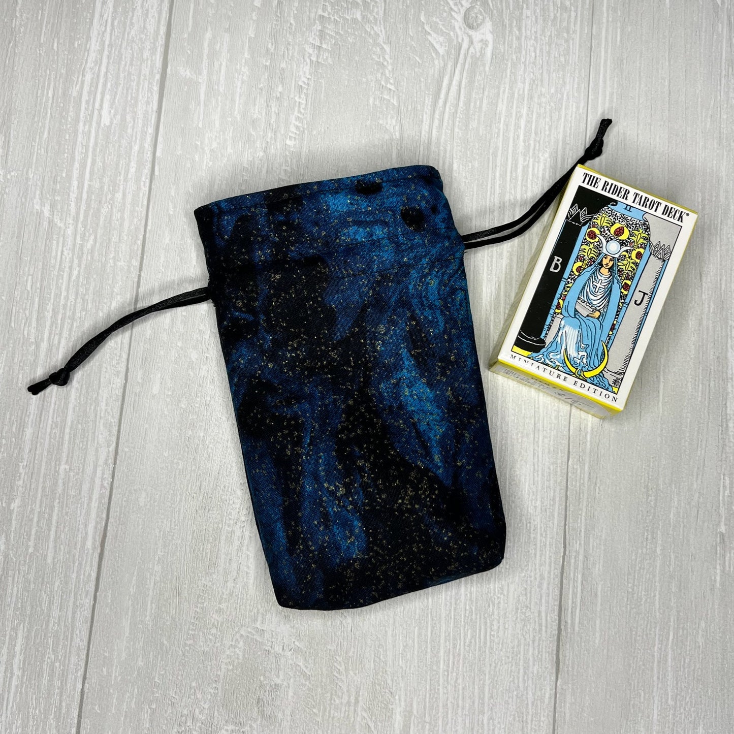Miniature Rider-Waite® Tarot & Blue Celestial Drawstring Bag