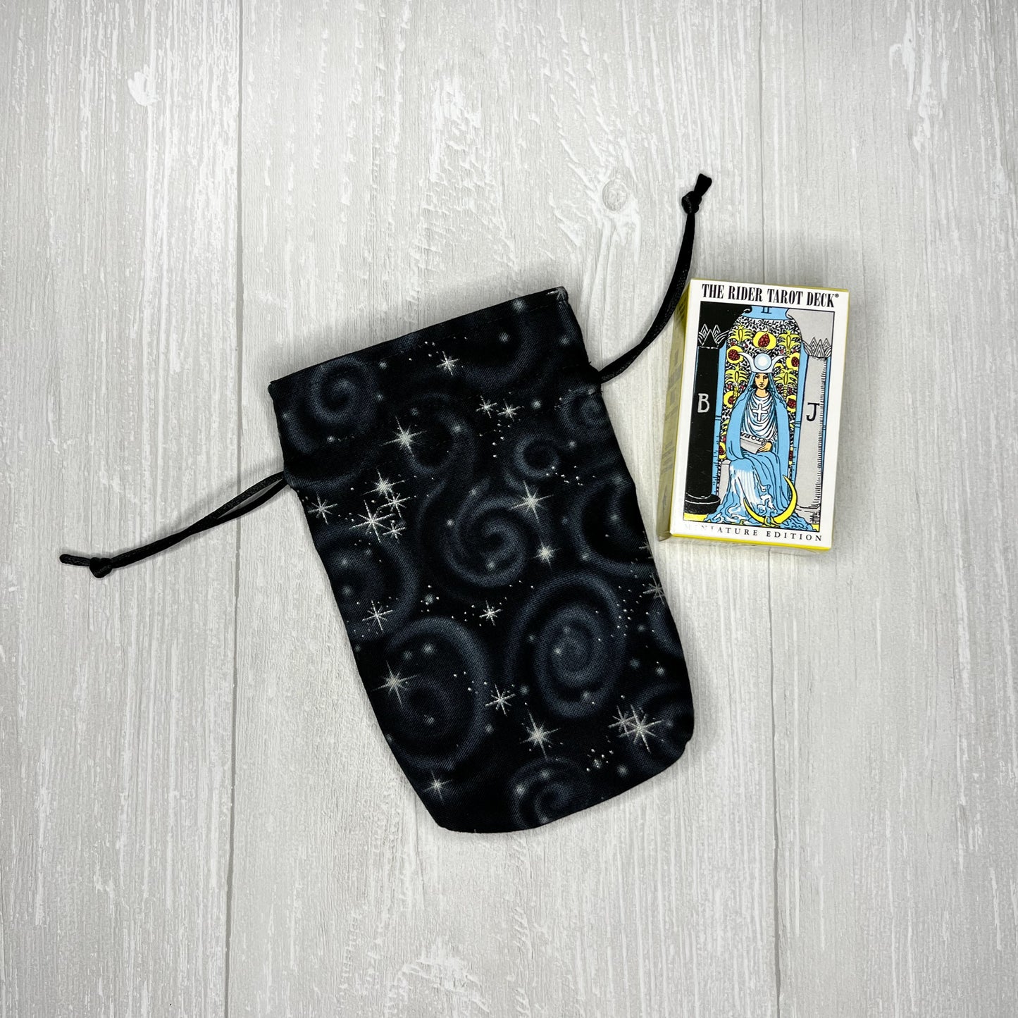 Miniature Rider-Waite® Tarot & Galactic Drawstring Bag