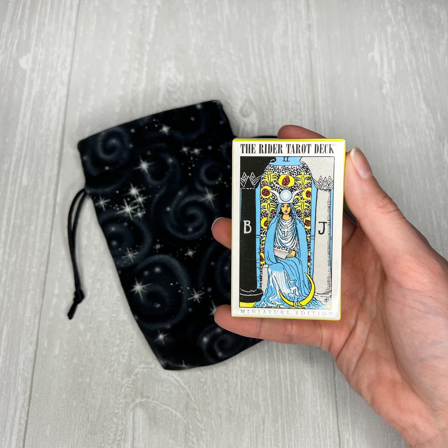 Miniature Rider-Waite® Tarot & Galactic Drawstring Bag