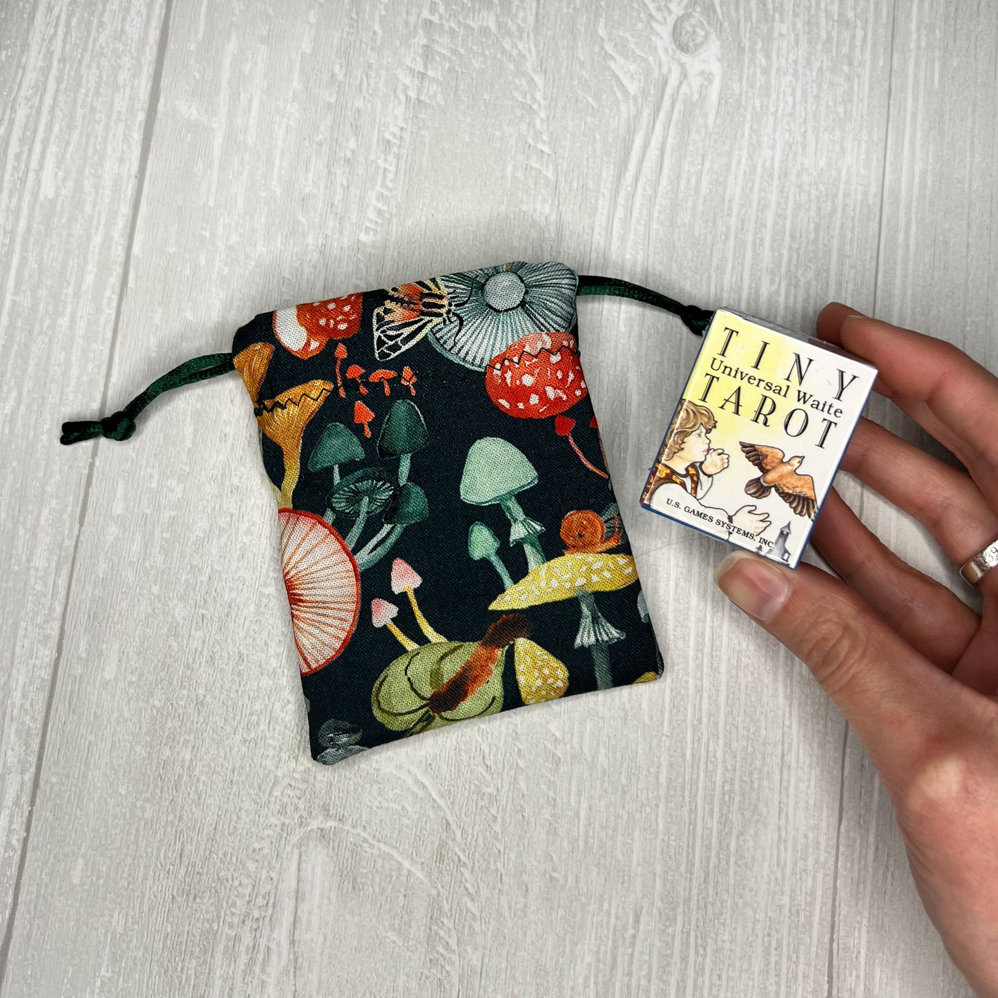 Tiny Universal-Waite Tarot Deck & Tiny Mushroom Bag Set