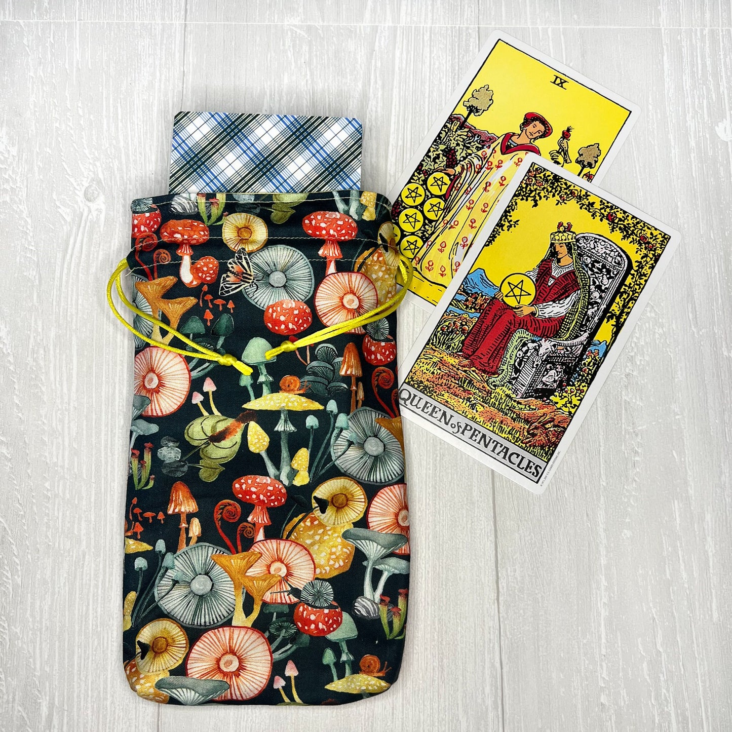 Large Mushroom Tarot Deck Bag, Oracle Card Drawstring Pouch, Deck Storage Holder, Pagan Witchcraft Divination Tools Gifts & Supplies
