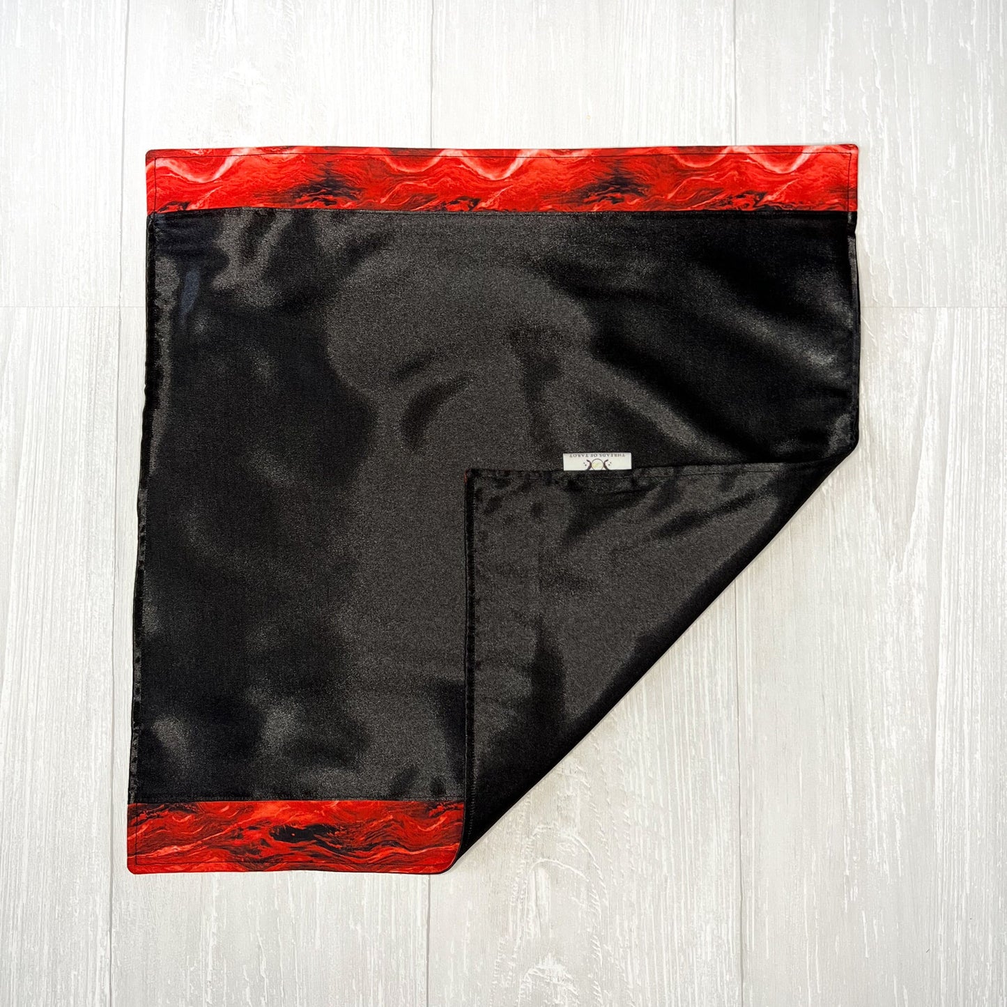 Black Altar Cloth with Red Border Detail, Ritual Cloth, Rune Casting, Tarot Reading Cloth & Supplies, Witchy Gift Supplies, Divination Tools