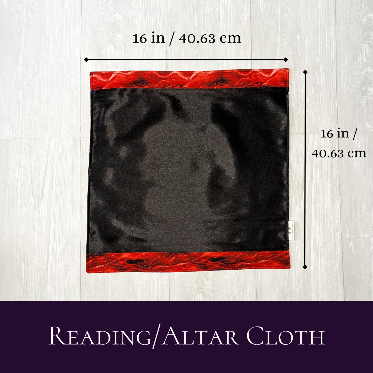 Black Altar Cloth with Red Border Detail, Ritual Cloth, Rune Casting, Tarot Reading Cloth & Supplies, Witchy Gift Supplies, Divination Tools