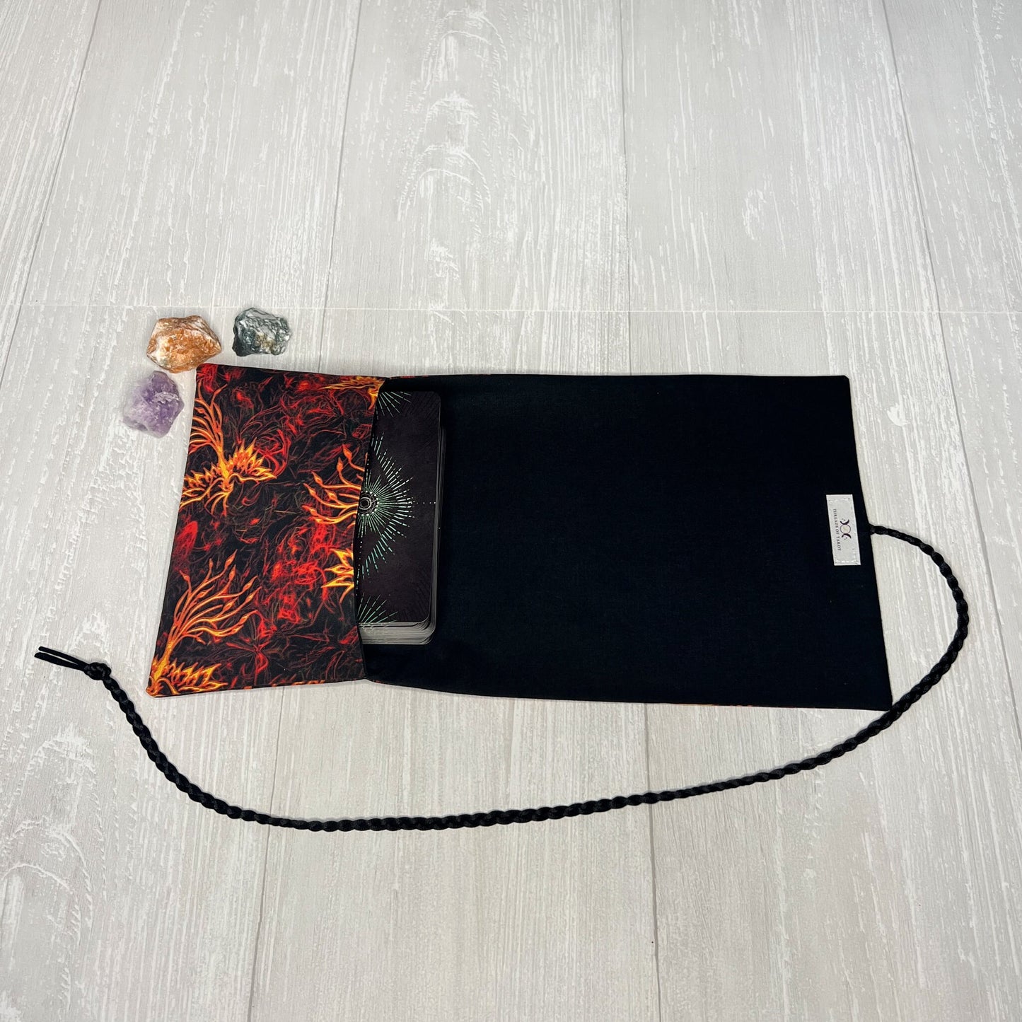Phoenix Tarot Wrap, Red Flame Tarot Fold Over Pouch, Tarot Supplies & Accessories, Tarot Card Holder, Divination Tools, Tarot Reader Gift