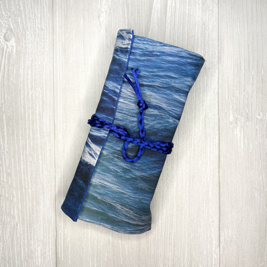 Wave Tarot Wrap, Water Element Tarot Fold Over Pouch, Tarot Supplies & Accessories, Tarot Card Holder, Divination Tools, Tarot Reader Gift