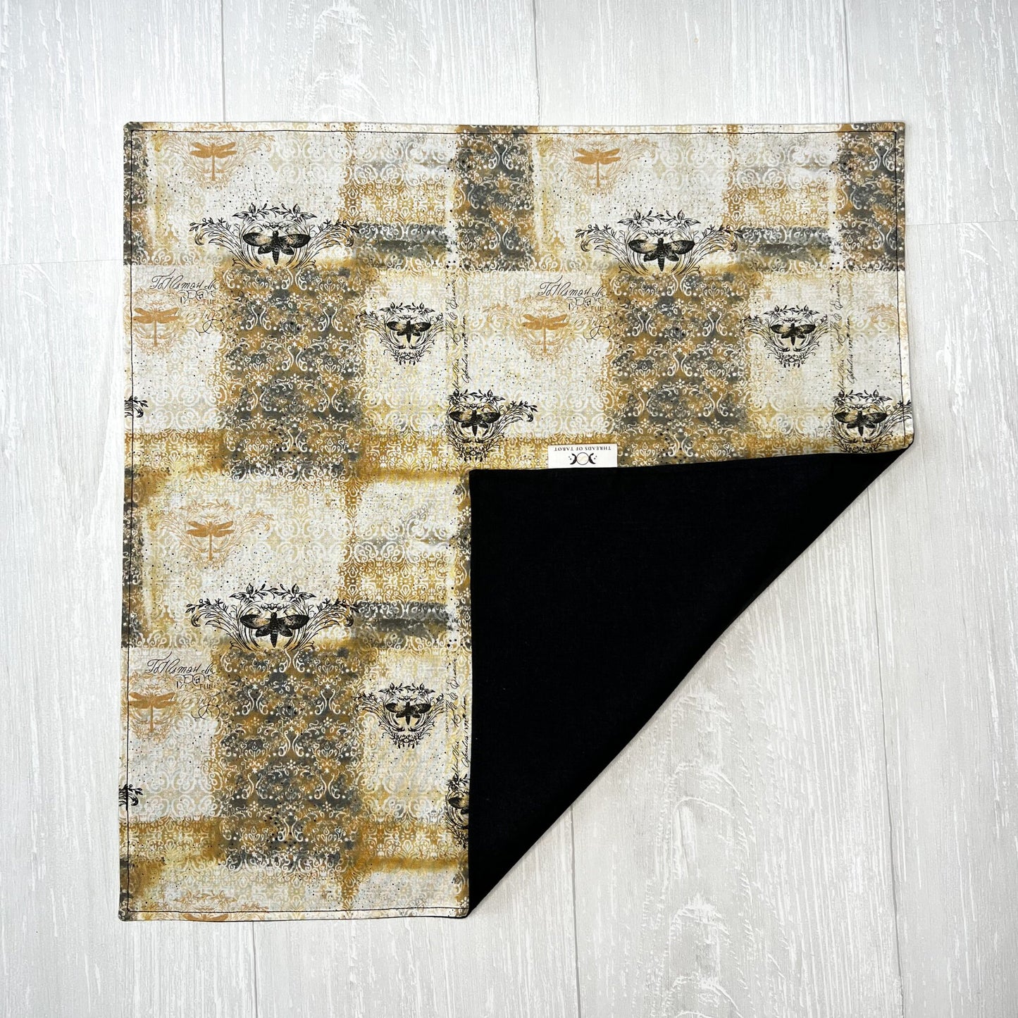 Bee Altar Cloth, Yellow & Black Tarot Reading Cloth, Boho Tarot Reading Supplies and Accessories, Rune Casting Cloth, Witch Tarot Reader