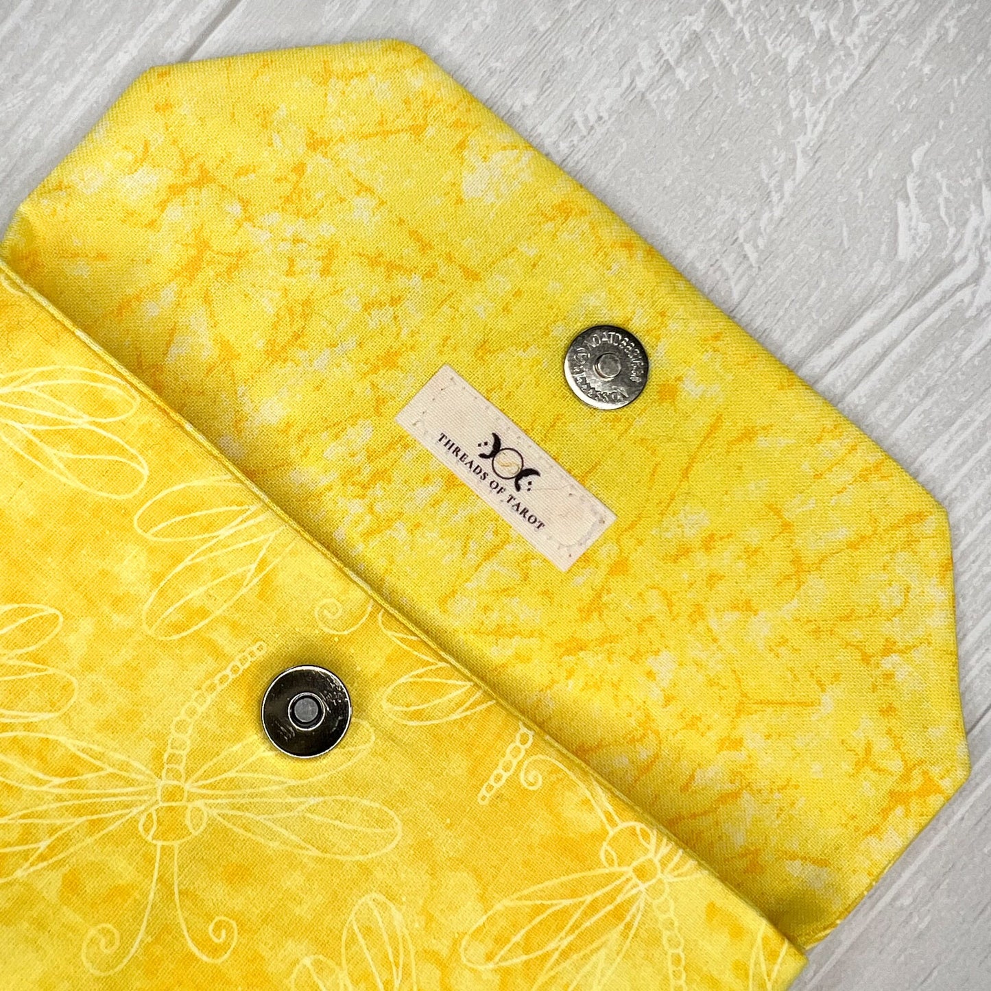 Yellow Dragonfly Tarot Pouch Clutch, Magnetic Clasp Pouch, Tarot Bag, Tarot Reading Supplies & Accessories, Tarot Card Storage Holder