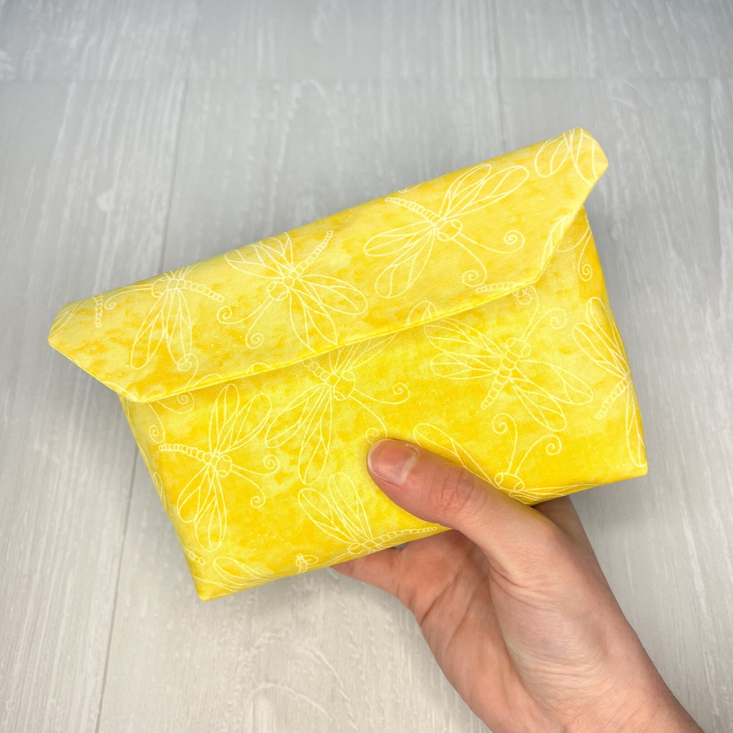 Yellow Dragonfly Tarot Pouch Clutch, Magnetic Clasp Pouch, Tarot Bag, Tarot Reading Supplies & Accessories, Tarot Card Storage Holder