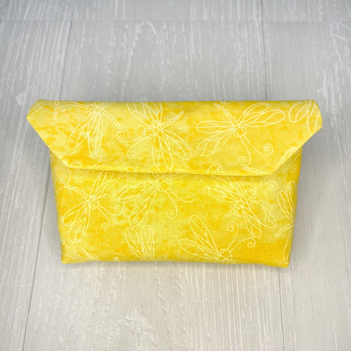 Yellow Dragonfly Tarot Pouch Clutch, Magnetic Clasp Pouch, Tarot Bag, Tarot Reading Supplies & Accessories, Tarot Card Storage Holder