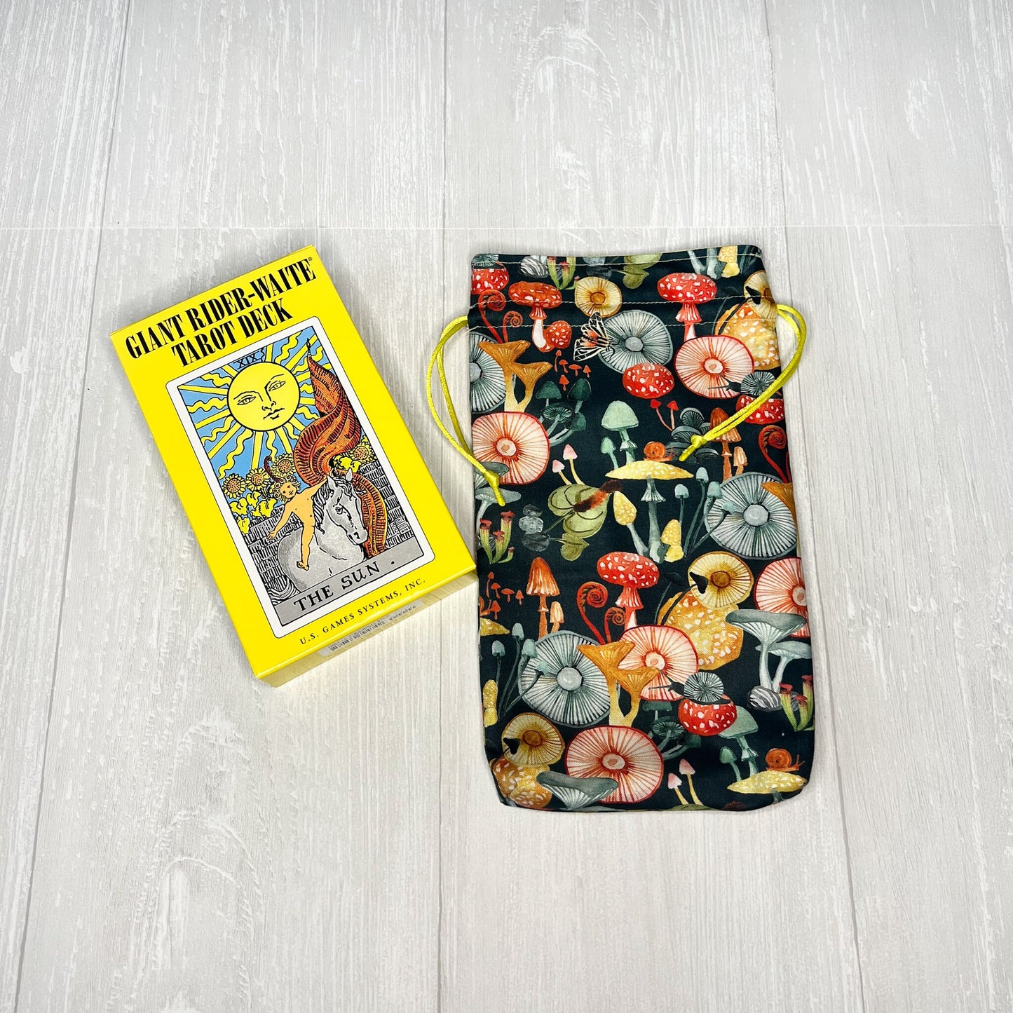 Large Mushroom Tarot Deck Bag, Oracle Card Drawstring Pouch, Deck Storage Holder, Pagan Witchcraft Divination Tools Gifts & Supplies