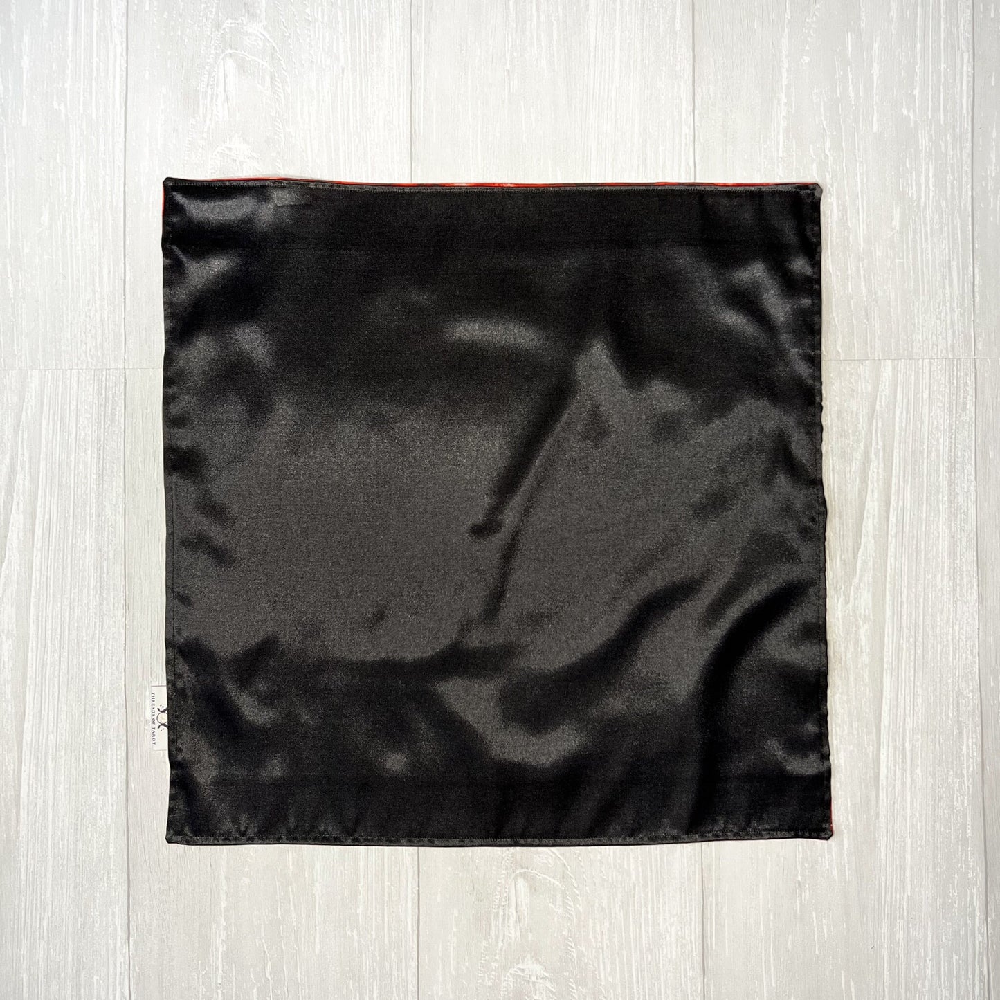 Black Altar Cloth with Red Border Detail, Ritual Cloth, Rune Casting, Tarot Reading Cloth & Supplies, Witchy Gift Supplies, Divination Tools