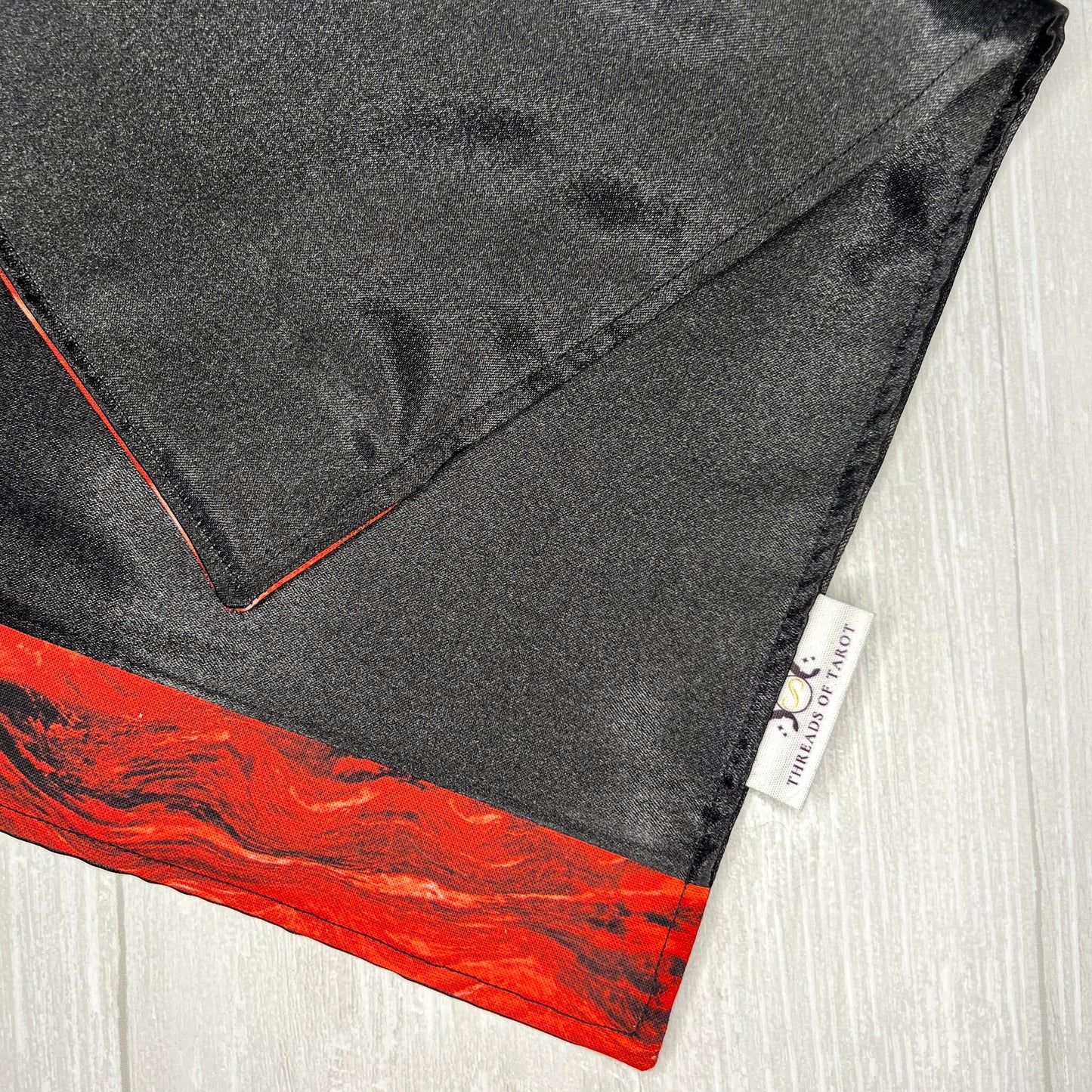 Black Altar Cloth with Red Border Detail, Ritual Cloth, Rune Casting, Tarot Reading Cloth & Supplies, Witchy Gift Supplies, Divination Tools