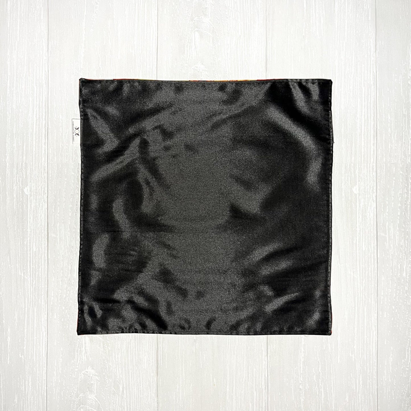 Black Altar Cloth with Fiery Border Detail, Ritual Cloth, Rune Casting, Tarot Reading Cloth, Witchy Gift Supplies, Divination Tools