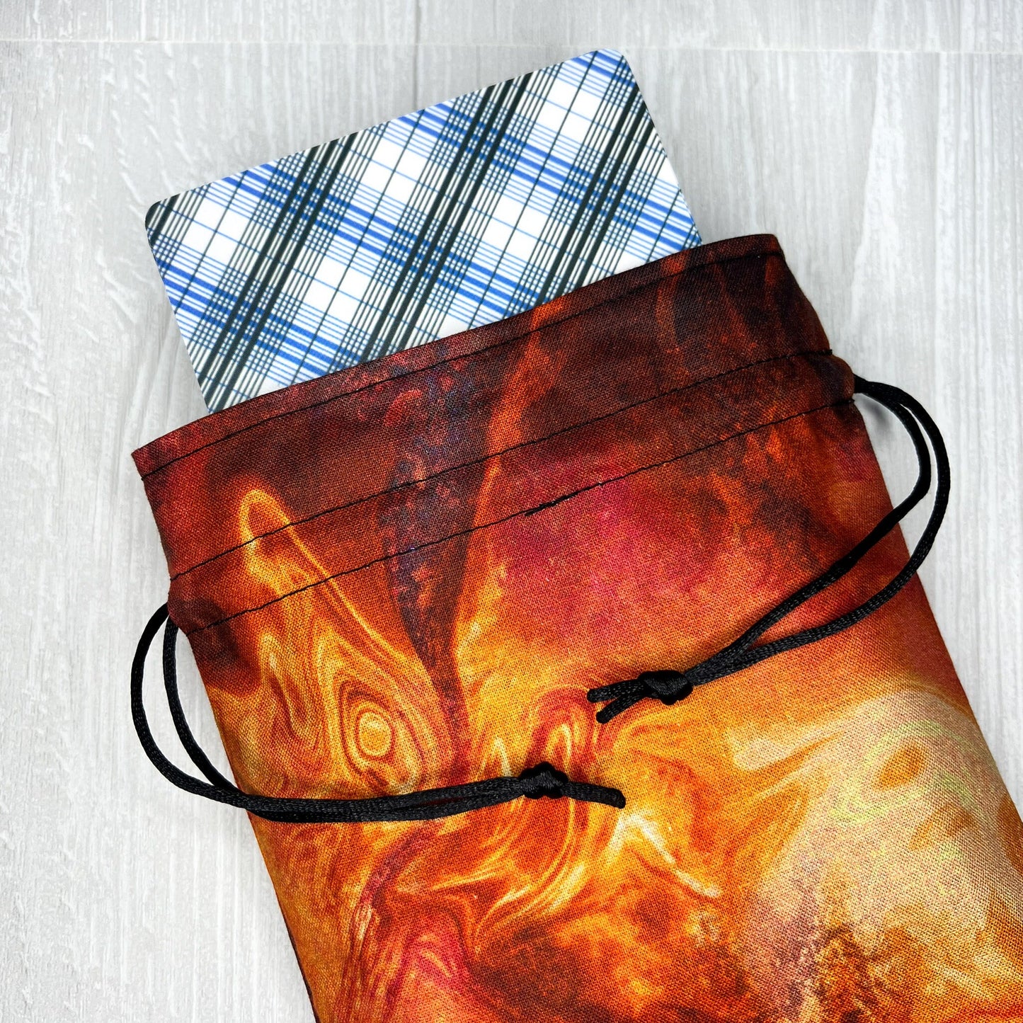 Large Orange Fiery Tarot Deck Bag, Oracle Card Drawstring Pouch, Deck Storage Holder, Pagan Witchcraft Divination Tools Gifts & Supplies