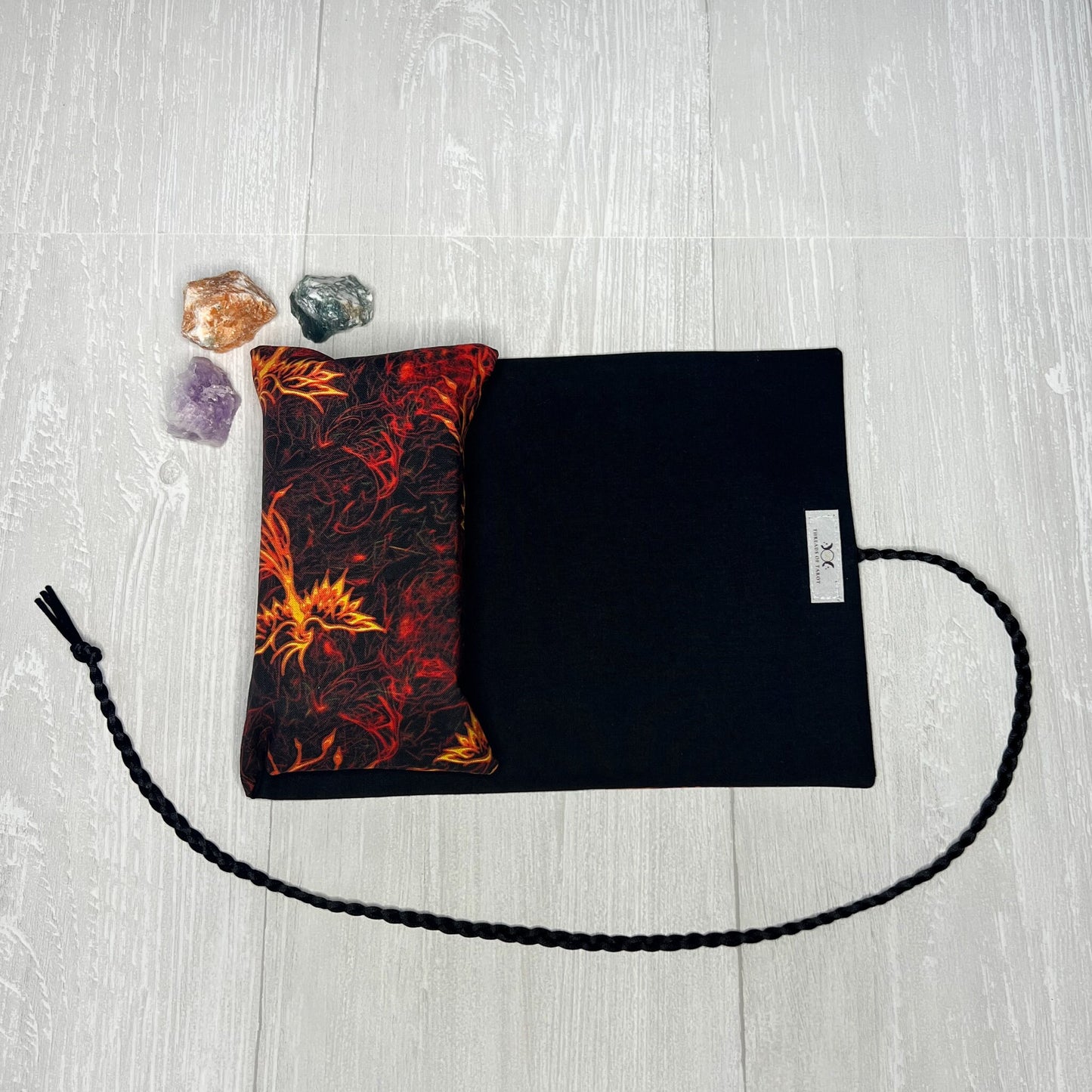 Phoenix Tarot Wrap, Red Flame Tarot Fold Over Pouch, Tarot Supplies & Accessories, Tarot Card Holder, Divination Tools, Tarot Reader Gift