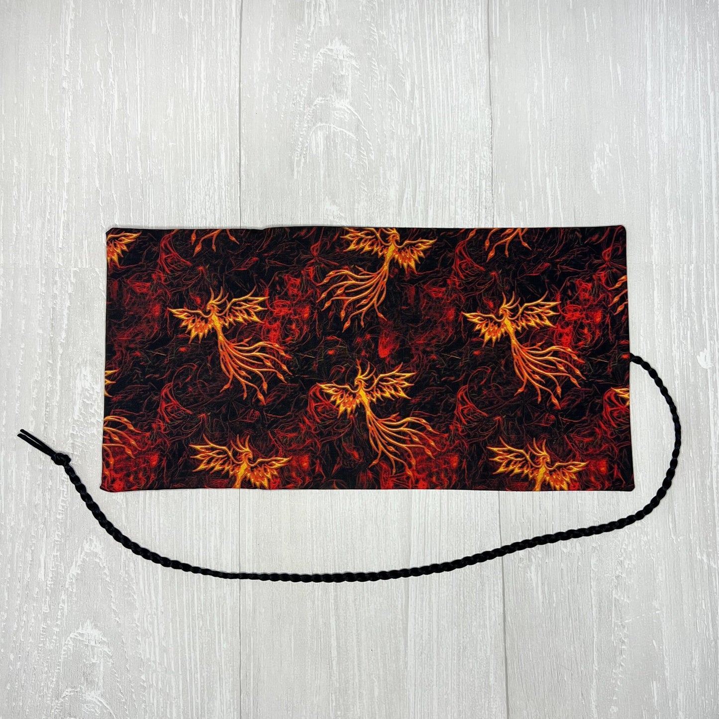 Phoenix Tarot Wrap, Red Flame Tarot Fold Over Pouch, Tarot Supplies & Accessories, Tarot Card Holder, Divination Tools, Tarot Reader Gift