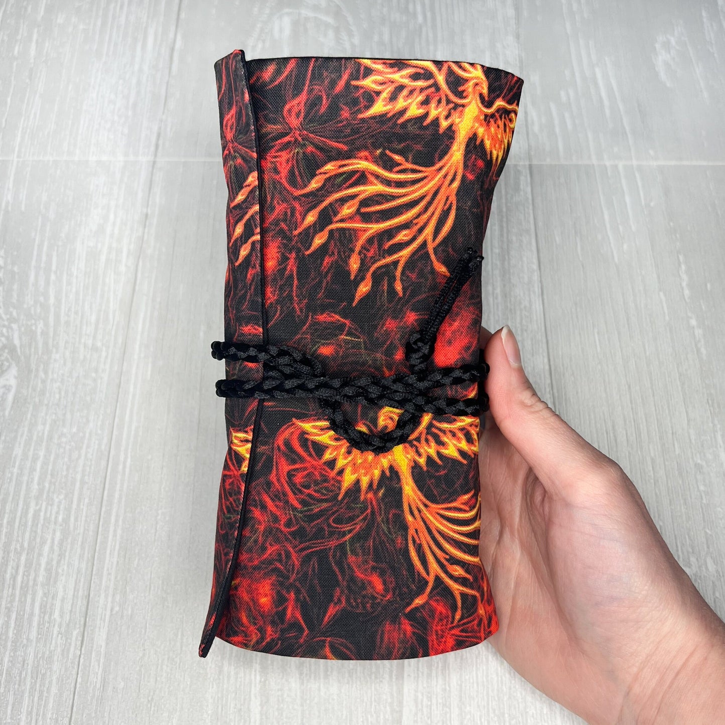 Phoenix Tarot Wrap, Red Flame Tarot Fold Over Pouch, Tarot Supplies & Accessories, Tarot Card Holder, Divination Tools, Tarot Reader Gift