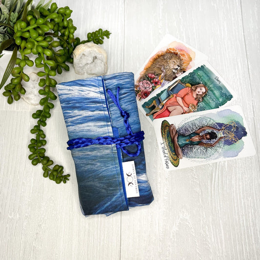 Waves Tarot Wrap, Water Tarot Deck Storage Cloth, Tarot Card Holder, Pagan Witchcraft Wiccan Divination Tools & Supplies, Tarot Accessories