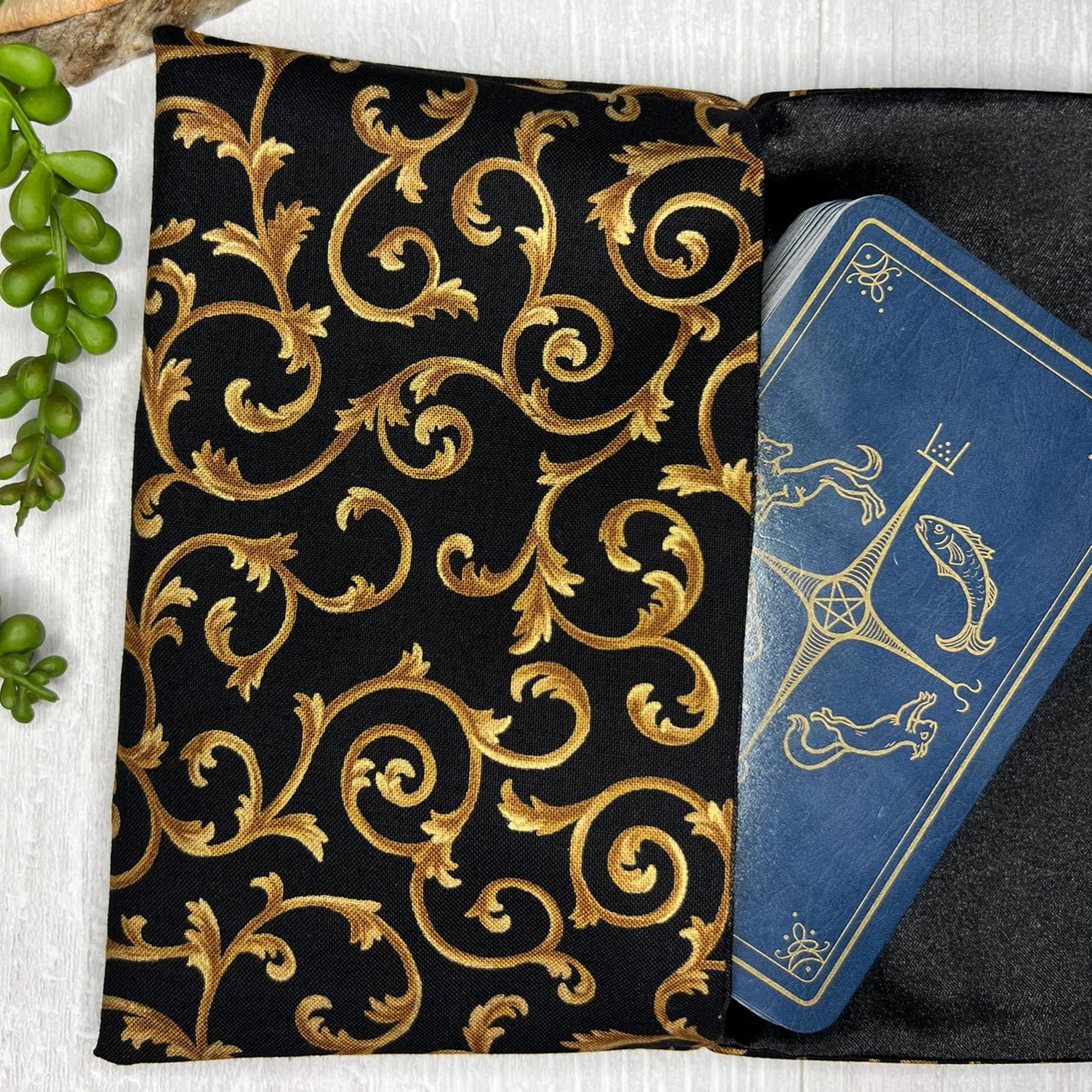 Brown Swirl Tarot Wrap Pouch, Tarot Fold Over Pouch, Tarot Supplies & Accessories, Tarot Card Holder, Divination Witch Tarot Reader Gift