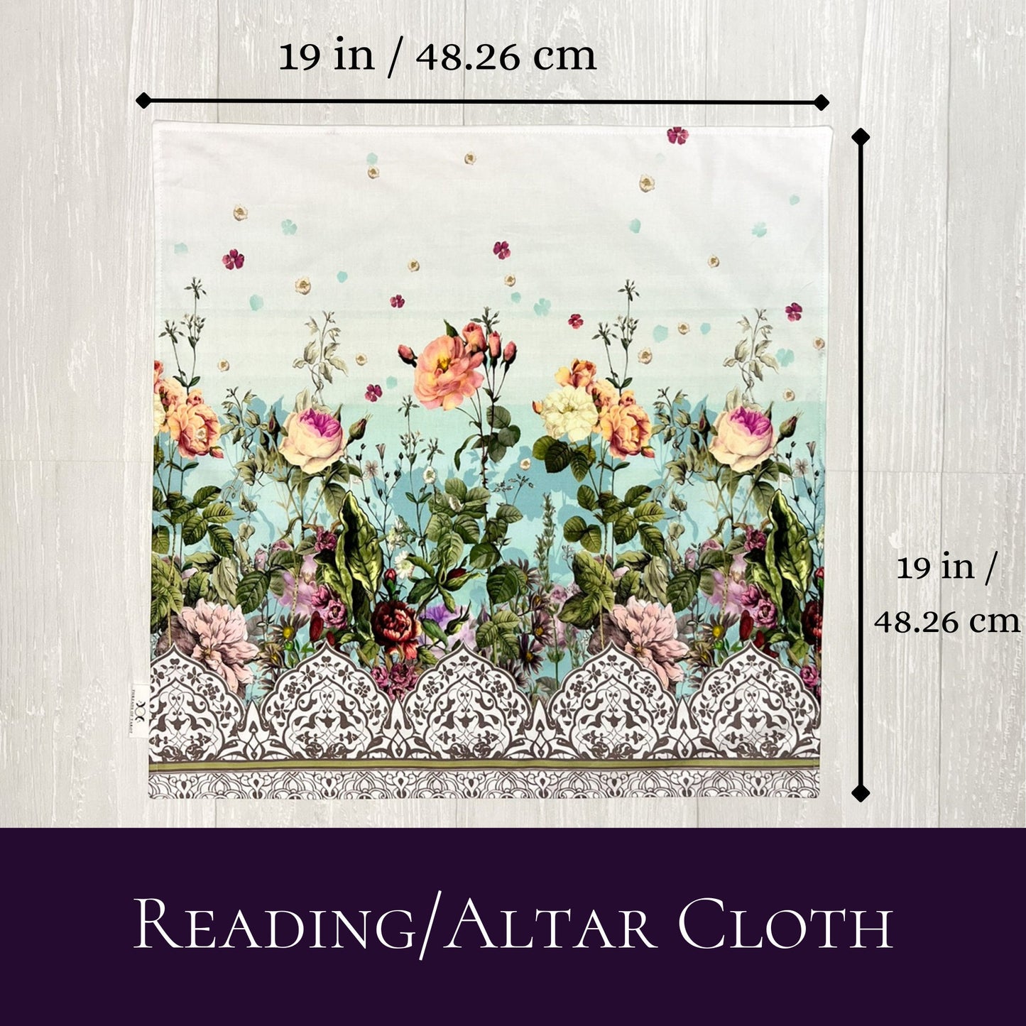 Floral Altar Cloth, White Tarot Reading Cloth, Ritual Cloth, Rune Casting, Tarot Reading Supplies, Witchy Gift Supplies, Divination Tools