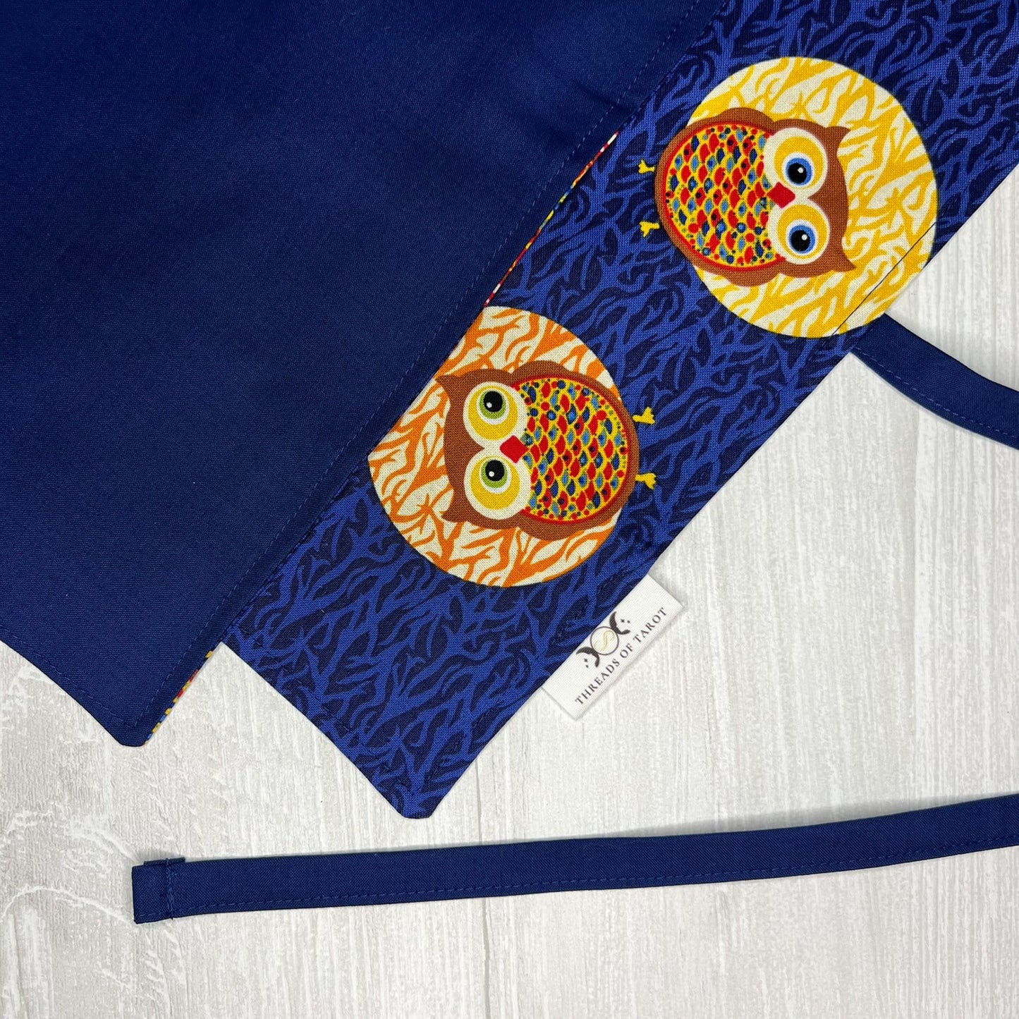 Owl Tarot Wrap, Blue Tarot Deck Storage Cloth, Oracle Deck Holder, Pagan Witchcraft Wiccan Divination Supplies, Tarot Accessories