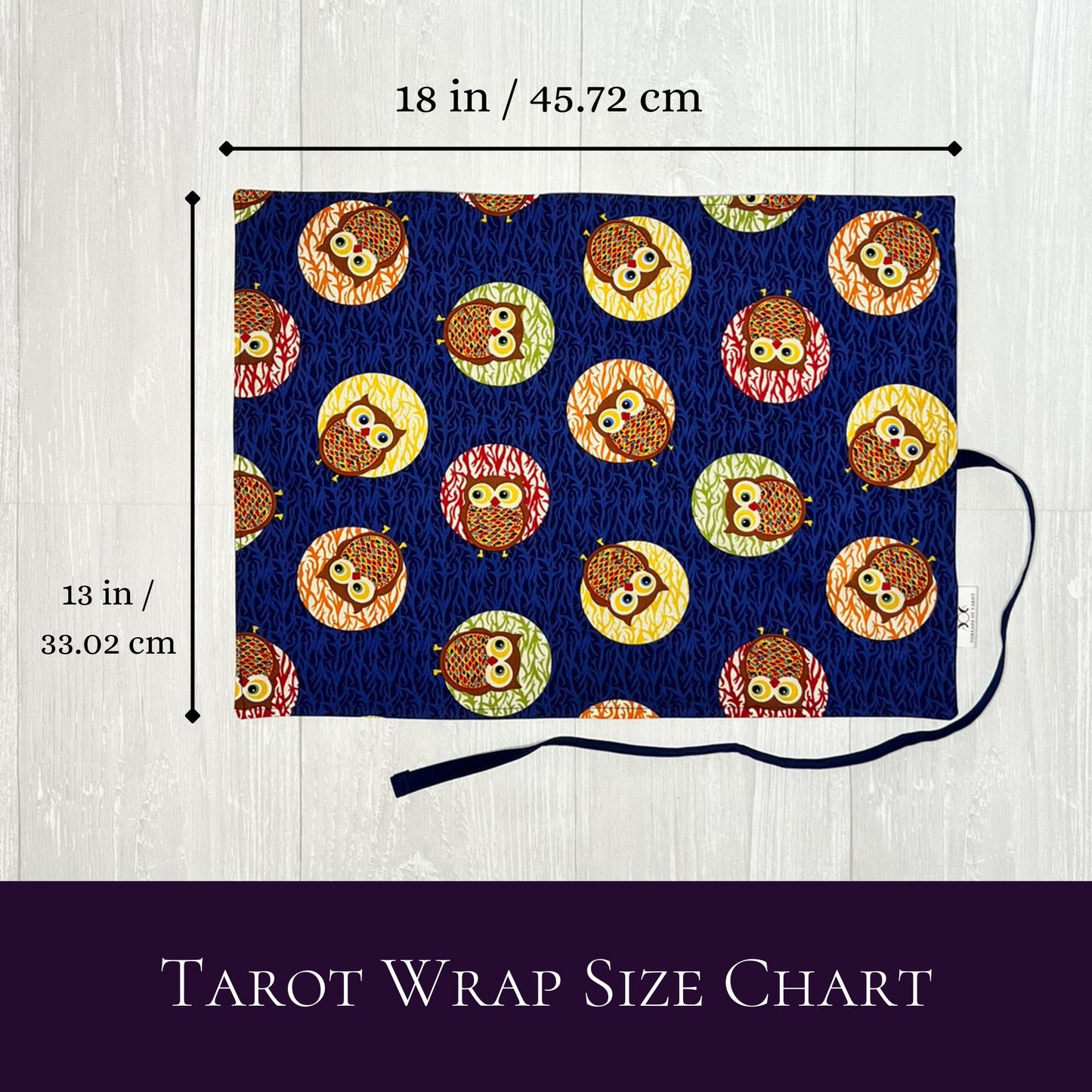 Owl Tarot Wrap, Blue Tarot Deck Storage Cloth, Oracle Deck Holder, Pagan Witchcraft Wiccan Divination Supplies, Tarot Accessories