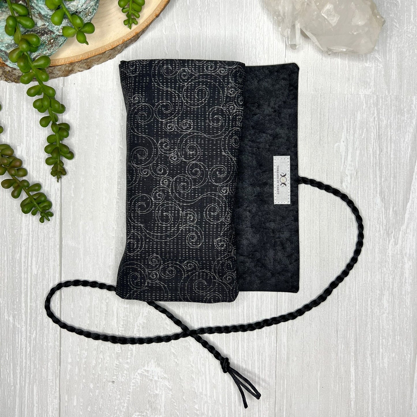 Gray Tarot Wrap Pouch, Tarot Fold Over Pouch, Tarot Supplies and Accessories, Tarot Card Holder, Divination Pagan Witch Tarot Reader Gift