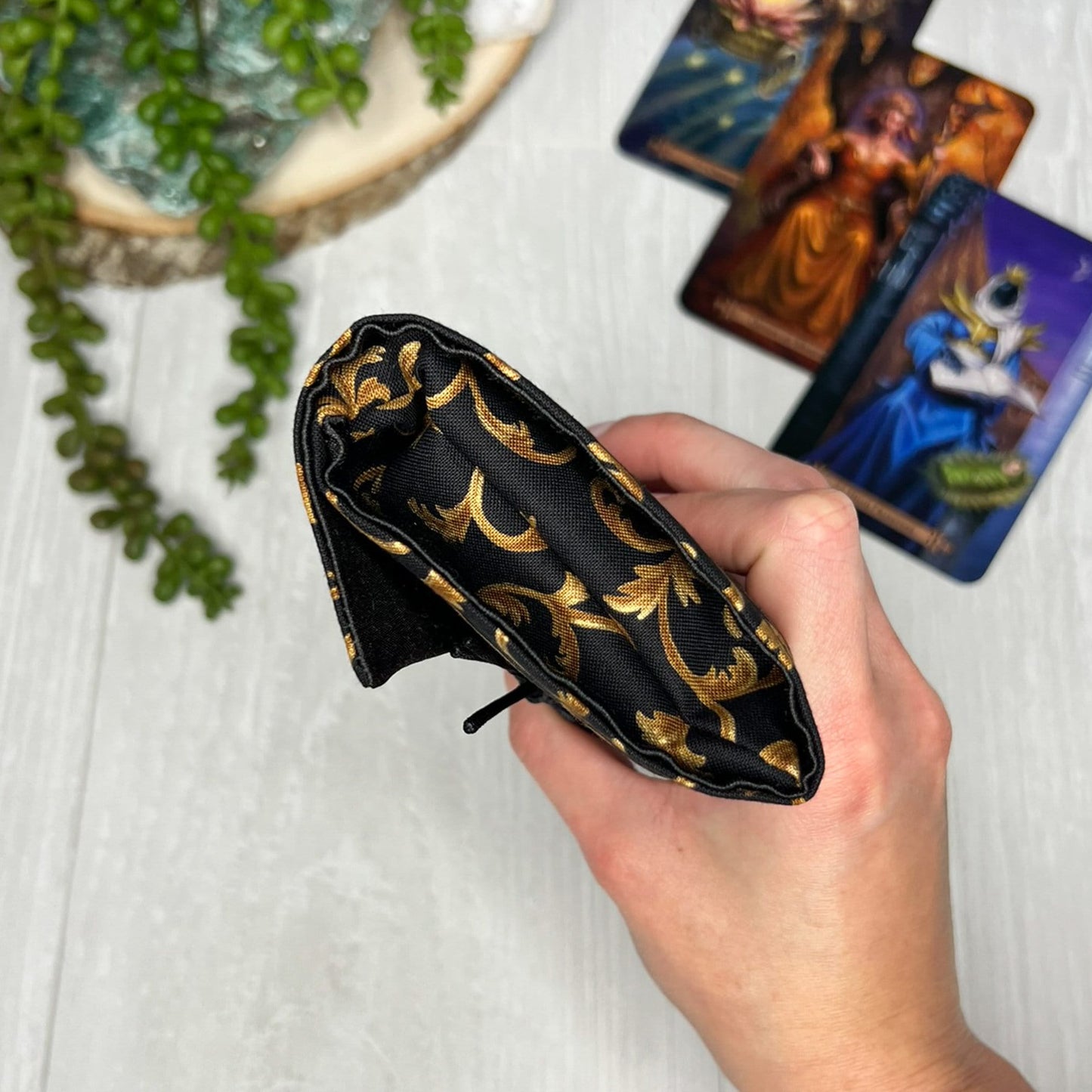 Brown Swirl Tarot Wrap Pouch, Tarot Fold Over Pouch, Tarot Supplies & Accessories, Tarot Card Holder, Divination Witch Tarot Reader Gift
