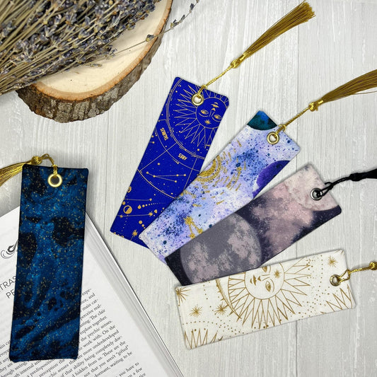 Celestial Fabric Bookmark / Witchy Book Accessories / Book Page Holder / Book of Shadows & Spell Book Mark / Book Gifts / Unique Bookmark