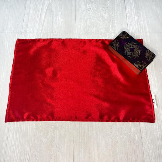 Small Red Satin Altar Cloth, Tarot Reading Cloth, Ritual Cloth, Rune Casting, Tarot Reading Supplies, Divination Tool, Witch Altar Decor
