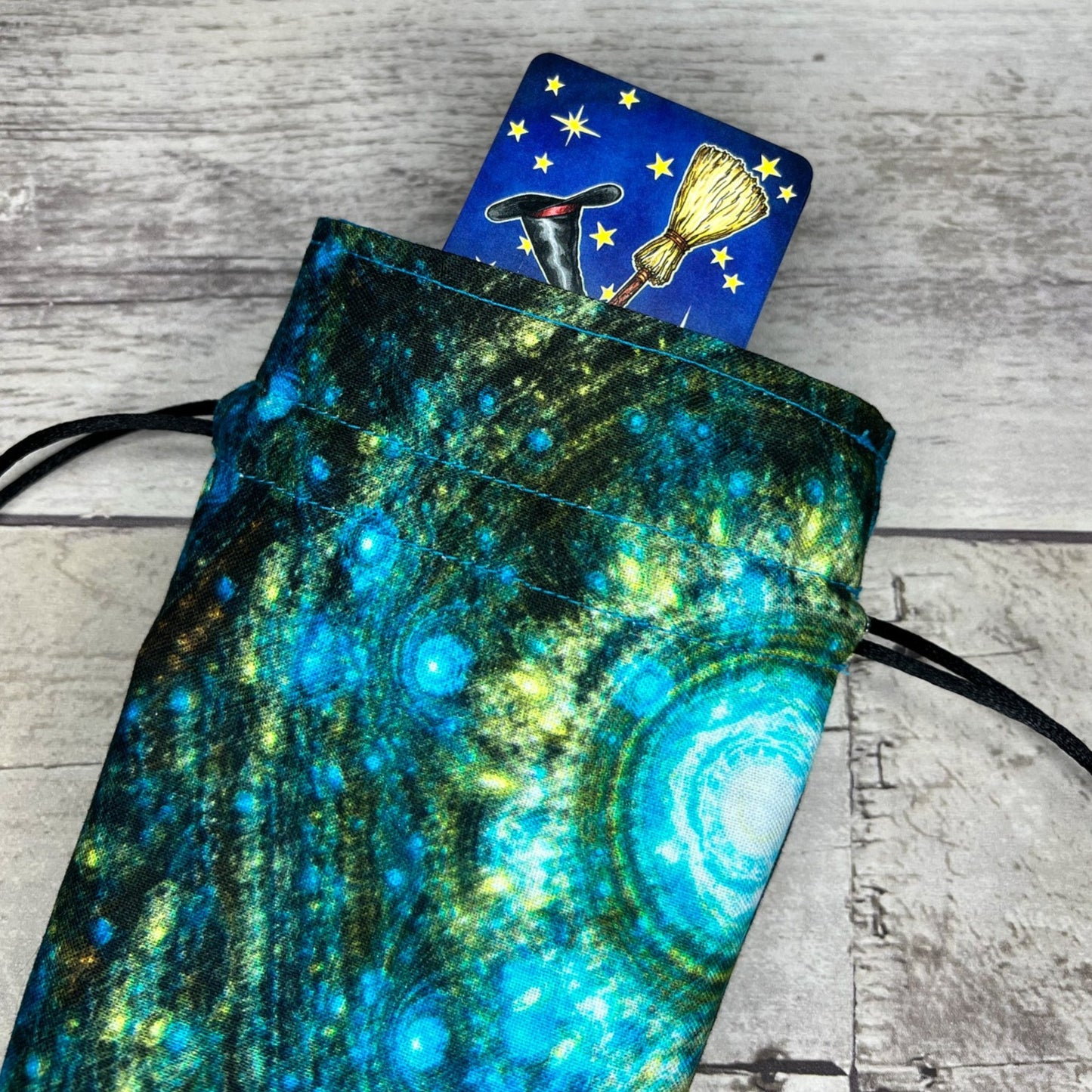 Mini Sized Blue Galactic Tarot Bag