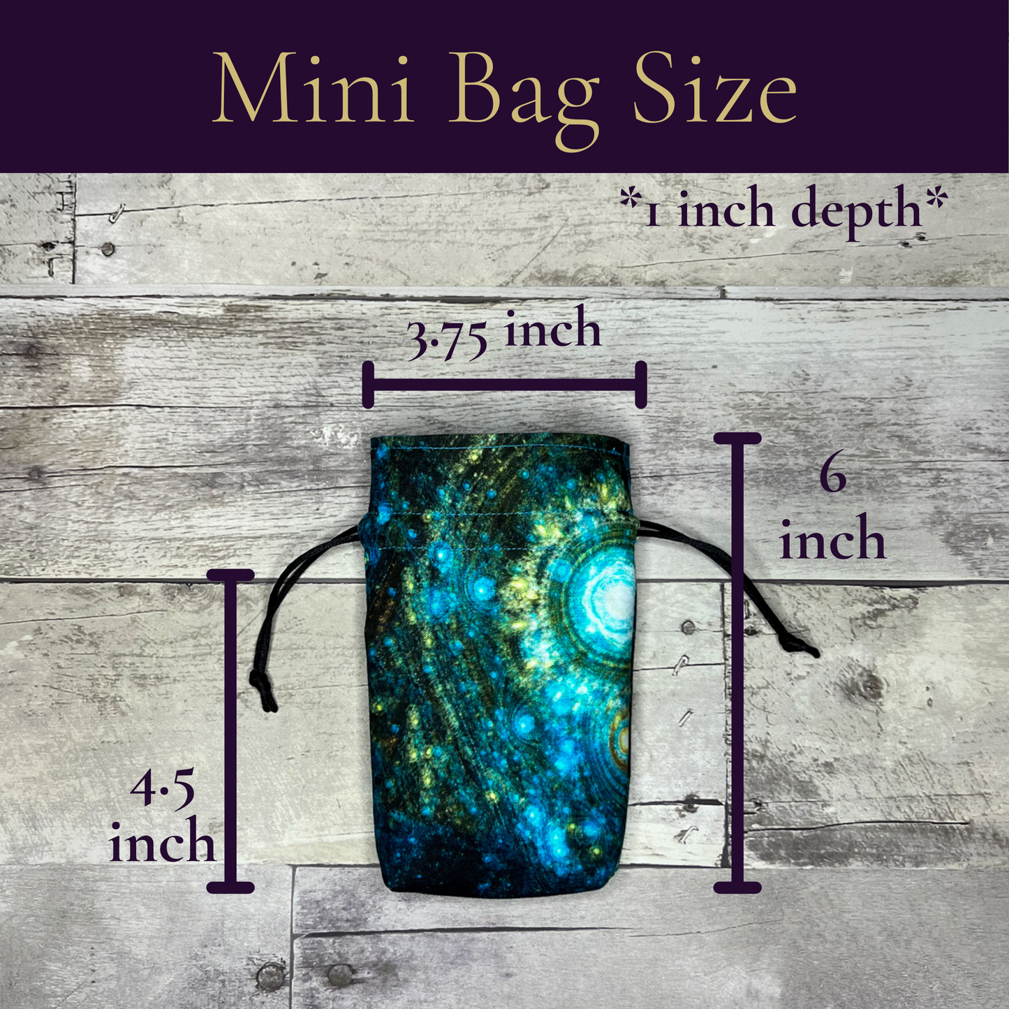 Mini Sized Blue Galactic Tarot Bag