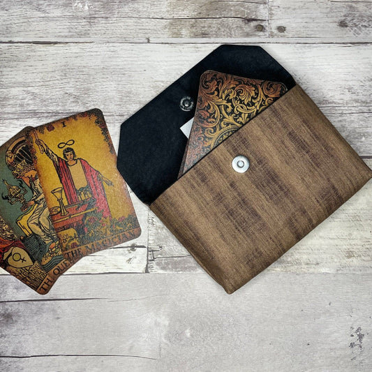 Brown & Black Crosshatch Tarot Clutch
