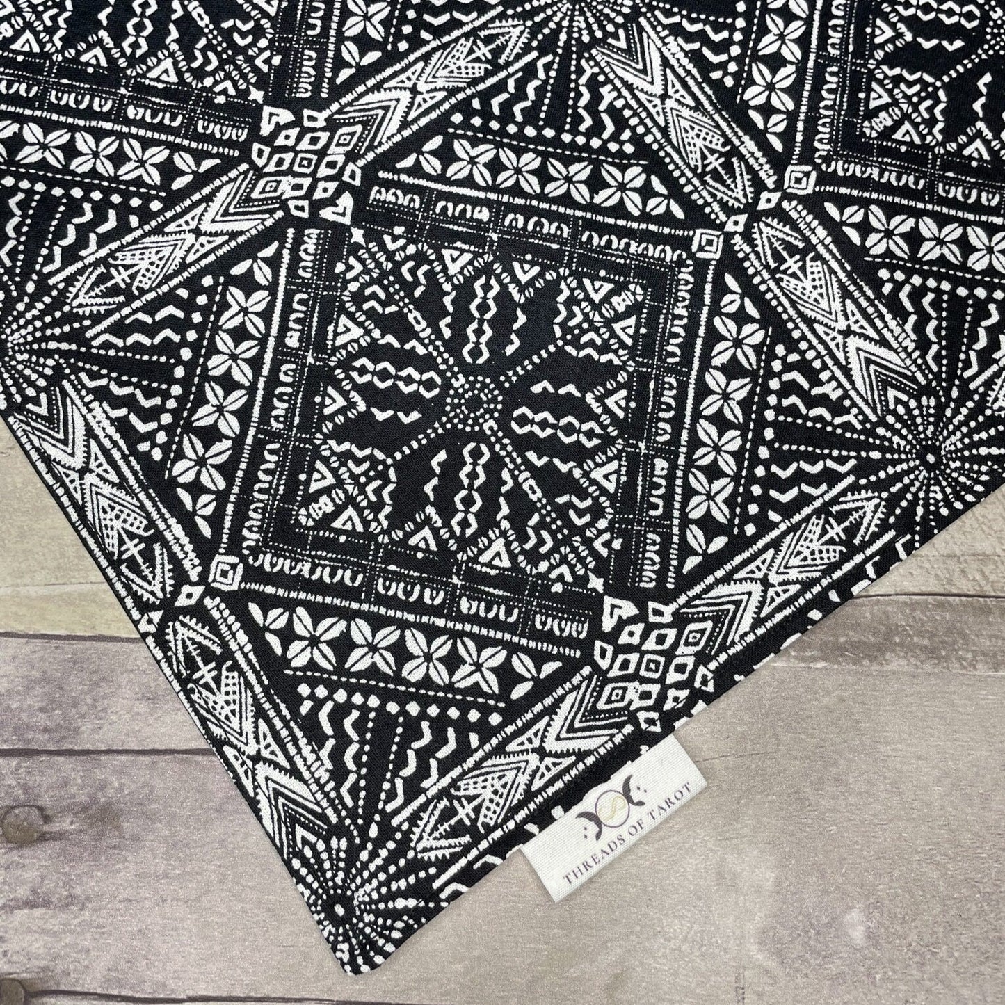 Black & White Geometric Diamond Tarot Altar Cloth