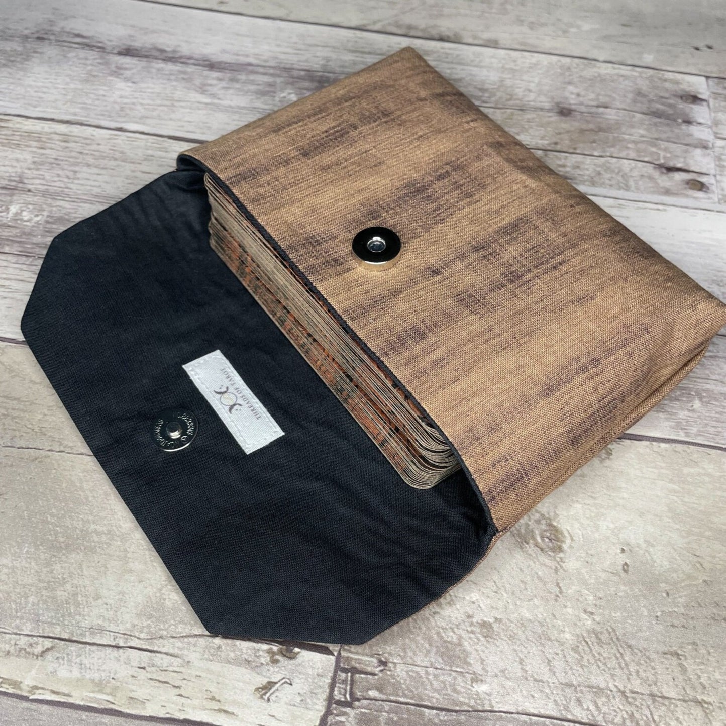 Brown & Black Crosshatch Tarot Clutch