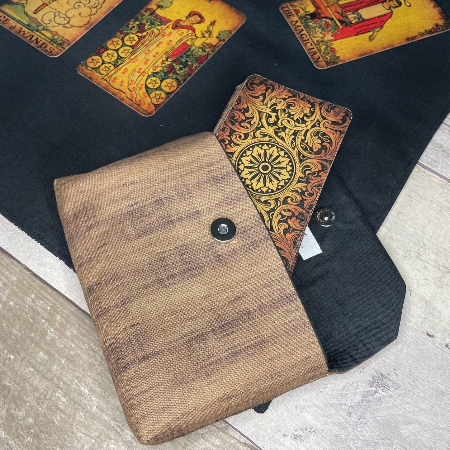 Brown & Black Crosshatch Tarot Clutch