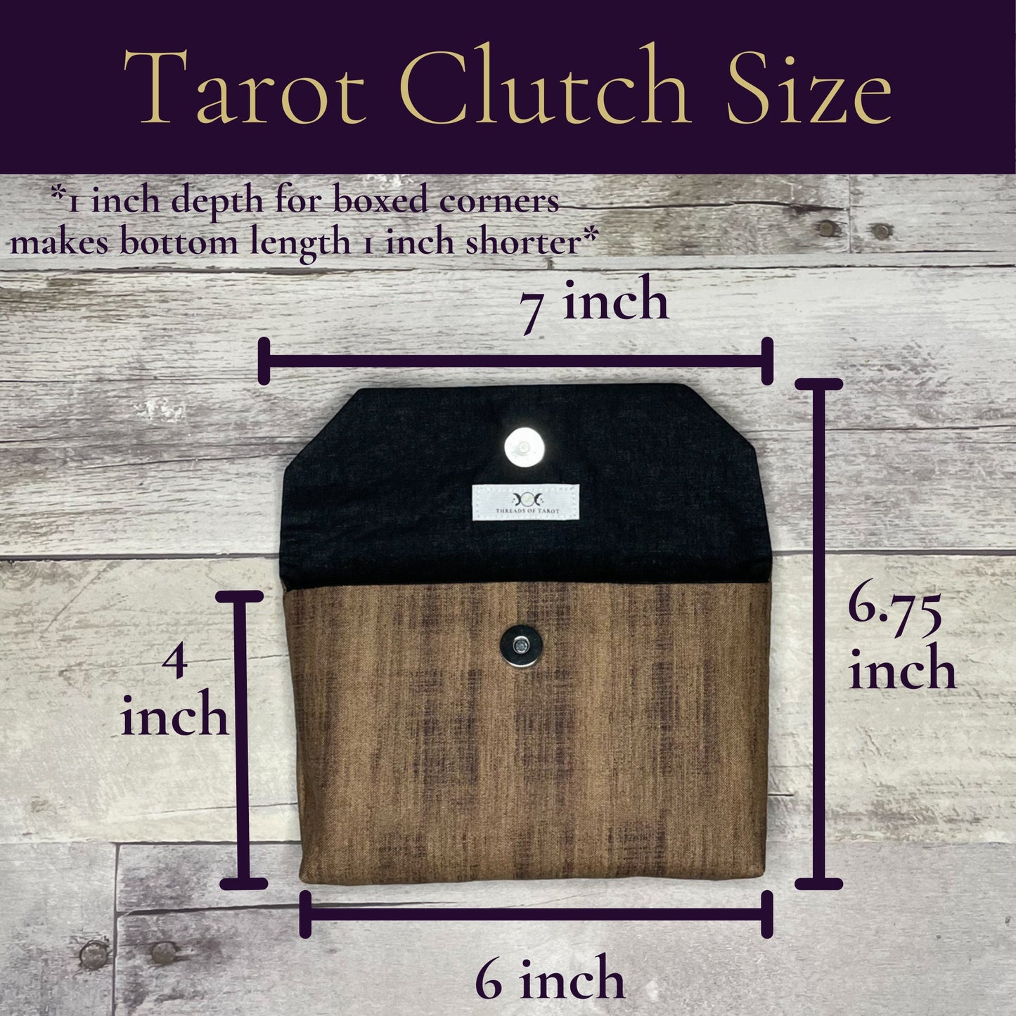 Brown & Black Crosshatch Tarot Clutch