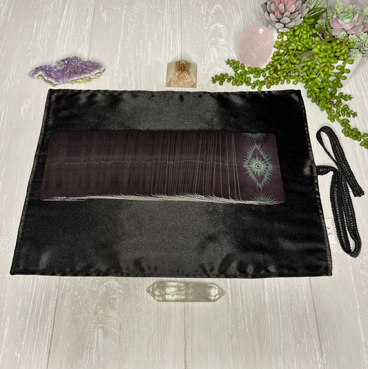 Black Satin Tarot Wrap, Satin Tarot Storage and Cloth, Tarot Deck Storage Holder, Pagan Witchcraft Wiccan Divination Tools Gifts & Supplies