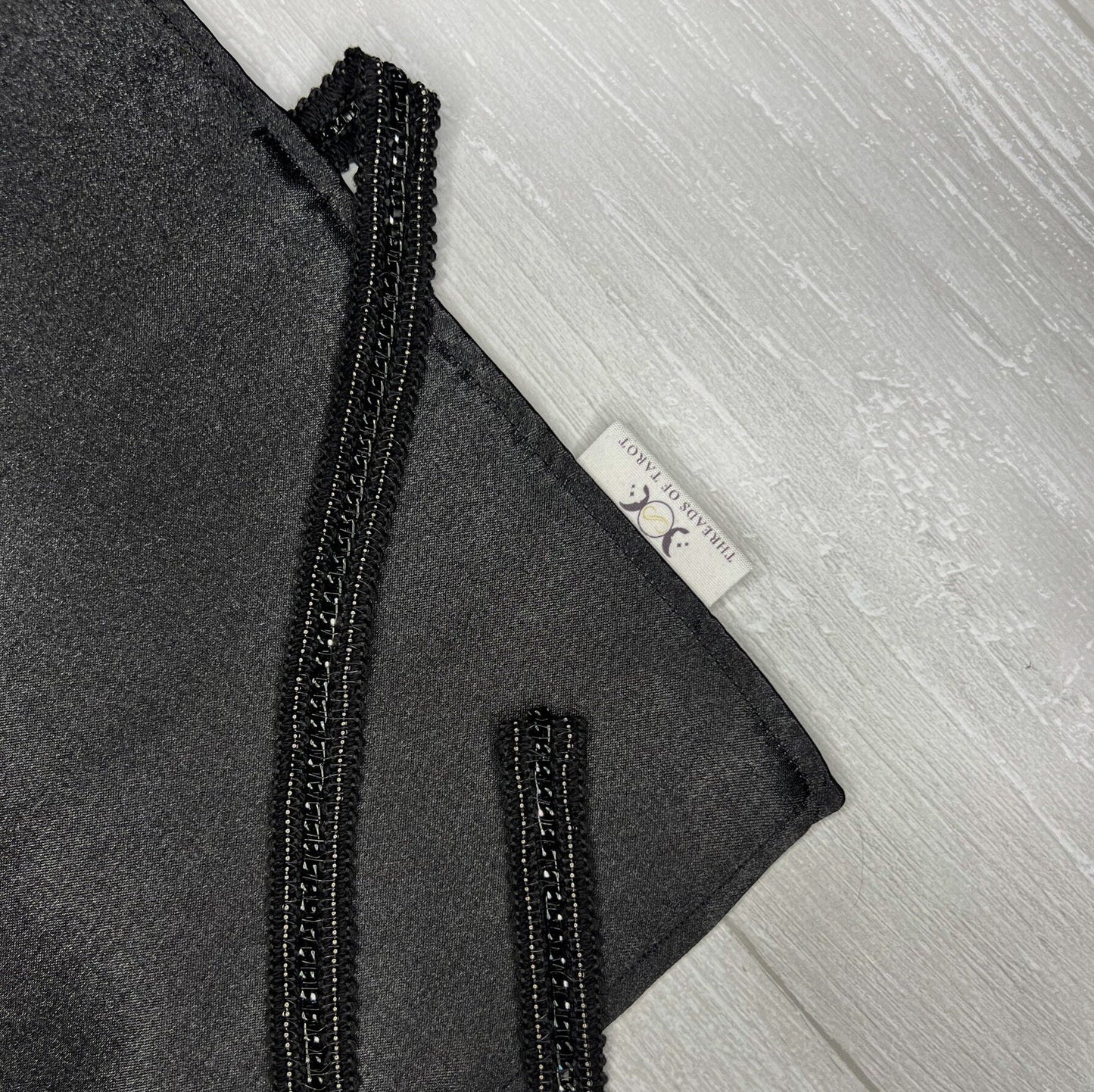 Black Satin Tarot Wrap, Satin Tarot Storage and Cloth, Tarot Deck Storage Holder, Pagan Witchcraft Wiccan Divination Tools Gifts & Supplies