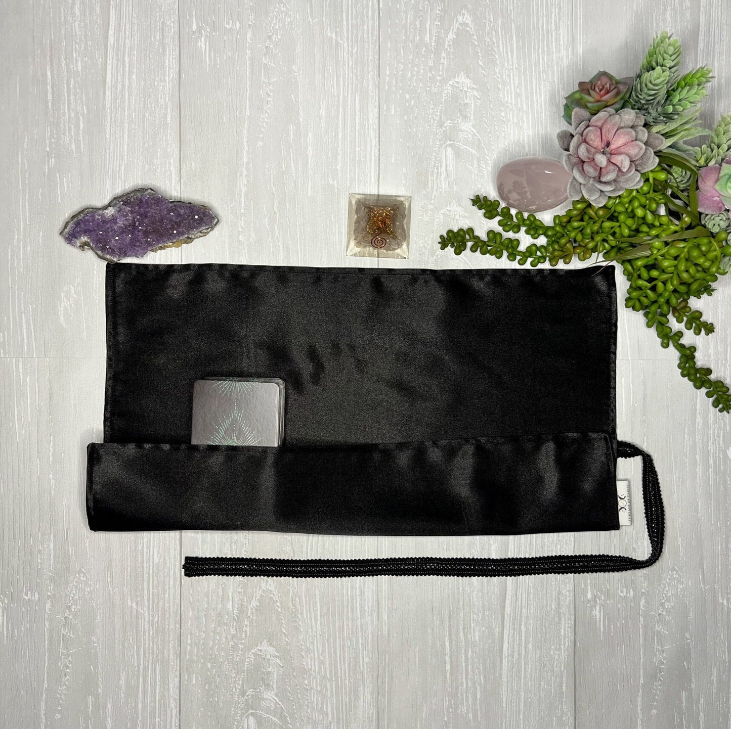 Black Satin Tarot Wrap, Satin Tarot Storage and Cloth, Tarot Deck Storage Holder, Pagan Witchcraft Wiccan Divination Tools Gifts & Supplies