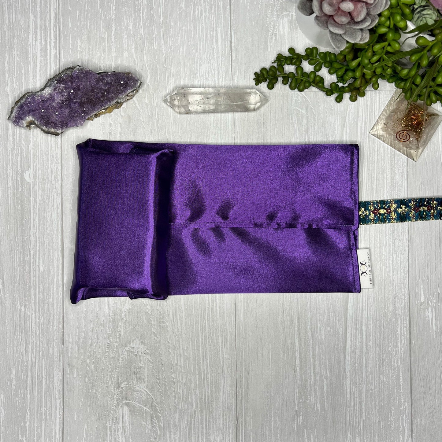 Tarot Wrap, Satin Tarot Storage and Cloth, Tarot Deck Storage Holder, Pagan Witchcraft Wiccan Divination Tools Gifts & Supplies, Purple