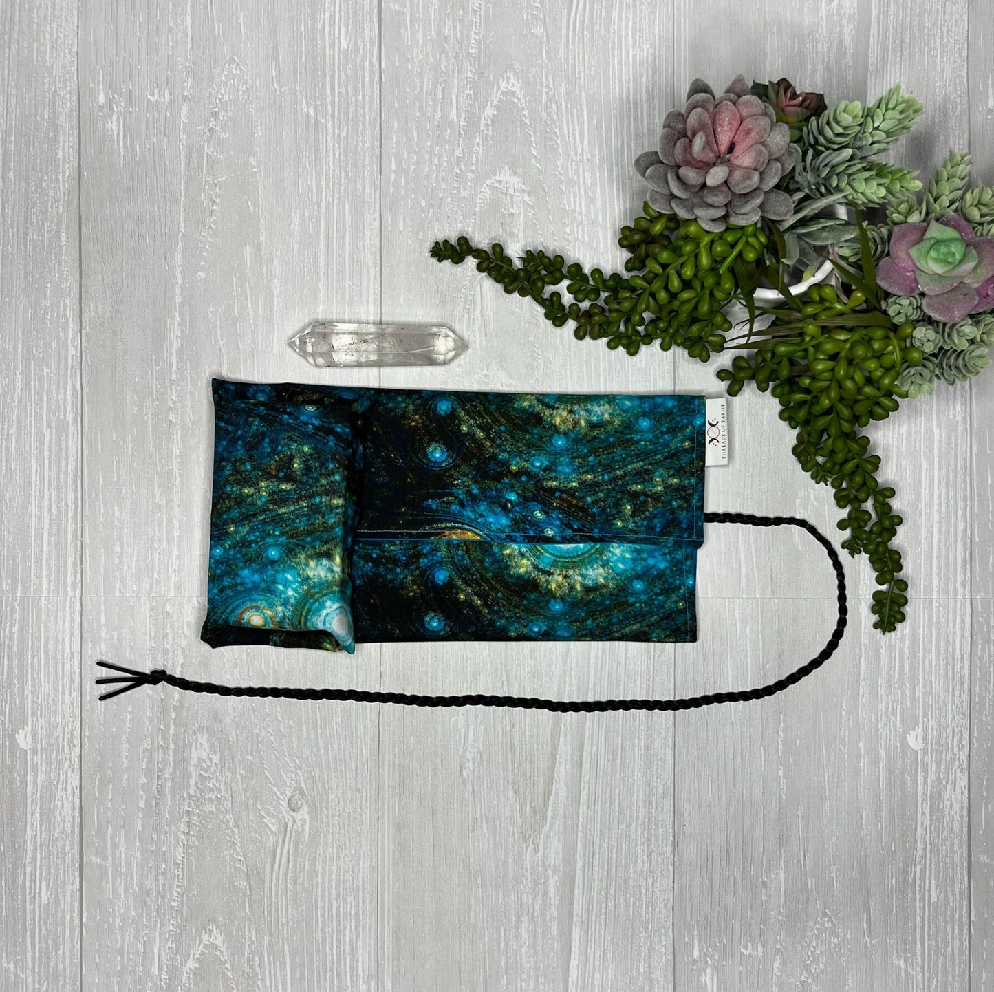 Blue Celestial Tarot Wrap, Tarot Storage, Tarot Deck Holder, Galaxy Cloth, Pagan Witchcraft Wiccan Divination Tools Gifts & Supplies