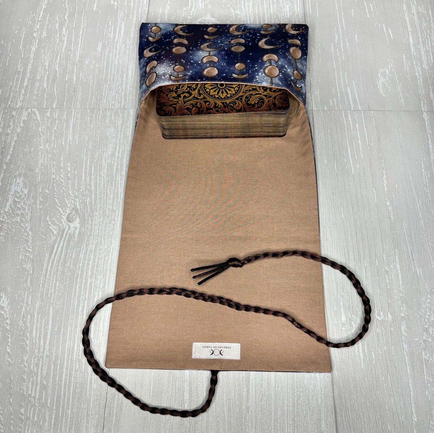 Moon Phase Tarot Wrap Pouch, Fold Over Pouch, Tarot Reading Supplies and Accessories, Tarot Card Holder, Divination Witch Tarot Reader Gift