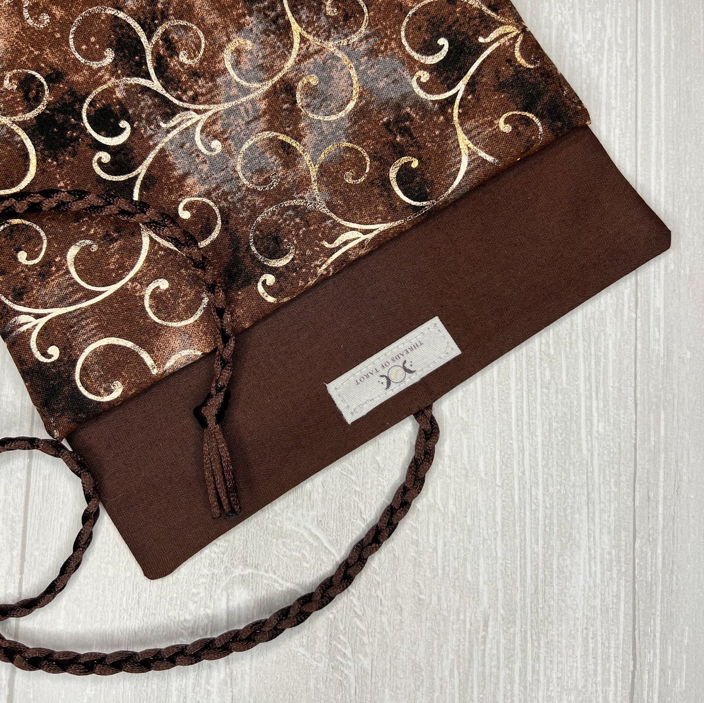 Brown Tarot Wrap Pouch, Tarot Fold Over Pouch, Tarot Supplies and Accessories, Tarot Card Holder, Divination Pagan Witch Tarot Reader Gift