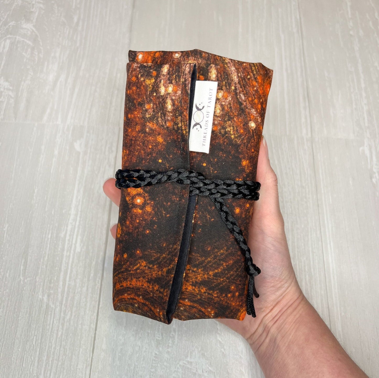 Orange Celestial Tarot Wrap, Tarot Storage, Tarot Deck Holder, Galaxy Cloth, Pagan Witchcraft Wiccan Divination Tools Gifts & Supplies