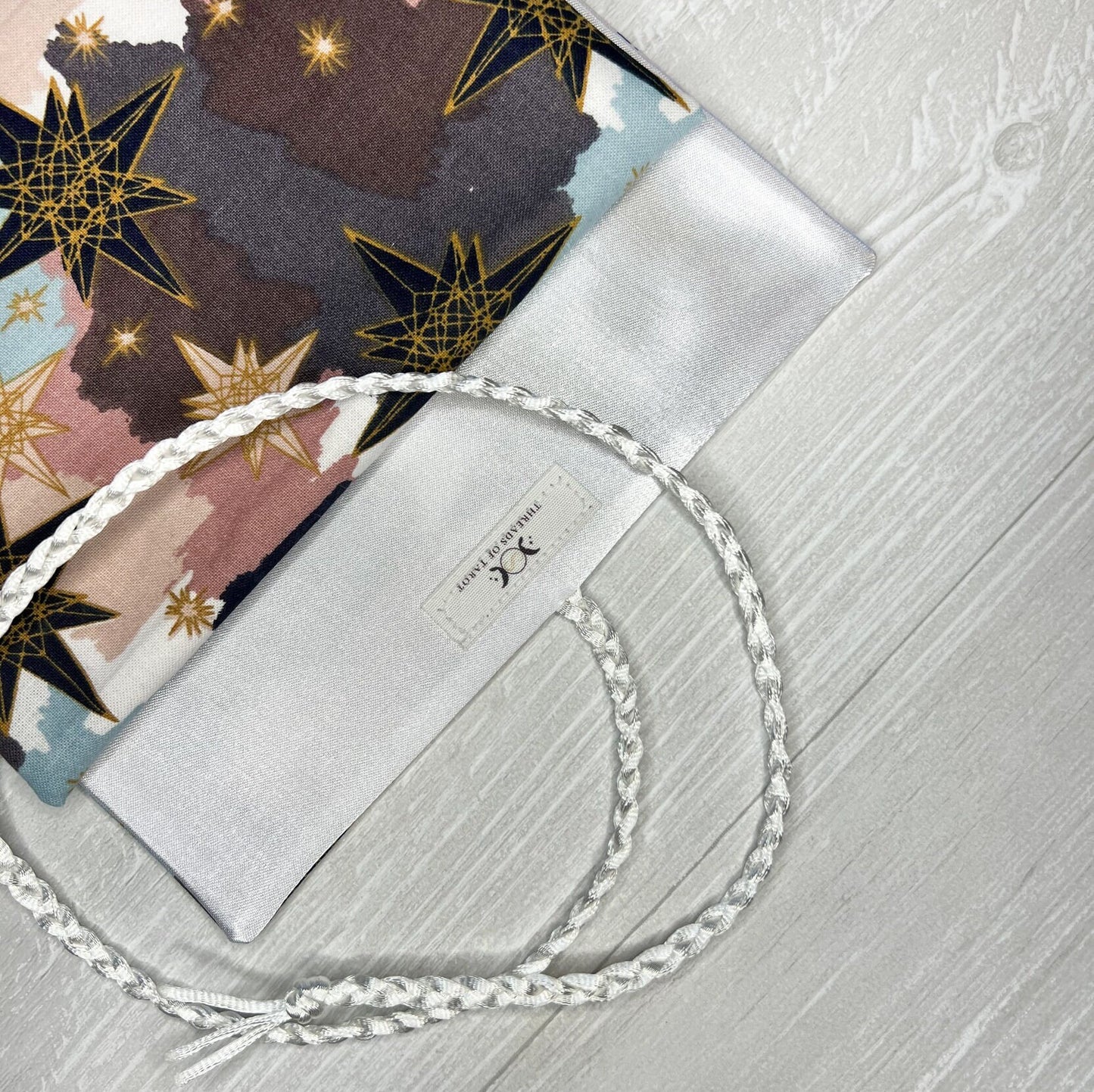 Tarot Wrap Pouch, Celestial Fold Over Pouch, Tarot Reading Supplies and Accessories, Tarot Card Holder, Divination Witch Tarot Reader Gift
