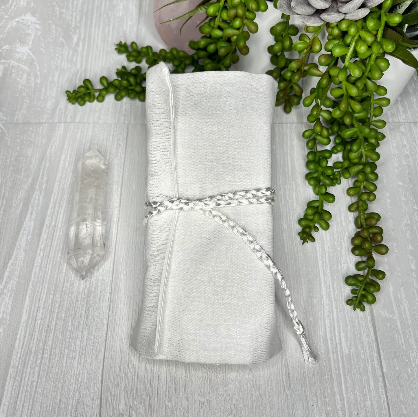 White Shimmery Tarot Wrap Pouch, Tarot Deck Storage, Tarot Supplies & Accessories, Tarot Card Holder, Divination Witch Tarot Reader Gift