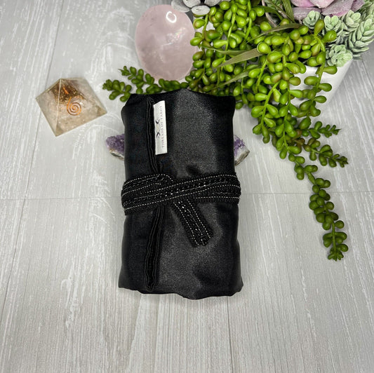 Black Satin Tarot Wrap, Satin Tarot Storage and Cloth, Tarot Deck Storage Holder, Pagan Witchcraft Wiccan Divination Tools Gifts & Supplies
